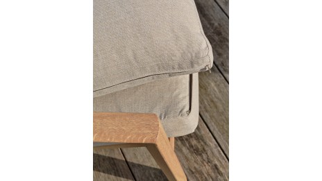 Salon bas de jardin GOYA 5 places en aluminium imitation bois - GRIS