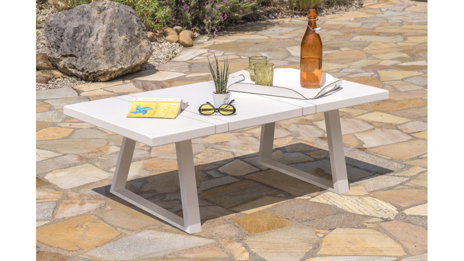 Salon bas de jardin IBIZA 5 places en aluminium - BLANC