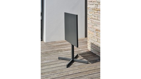 Guéridon de jardin LOUISE (70x70 cm) avec plateau pliant en acier - ANTHRACITE