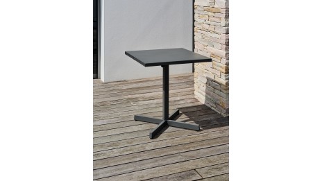Guéridon de jardin LOUISE (70x70 cm) avec plateau pliant en acier - ANTHRACITE