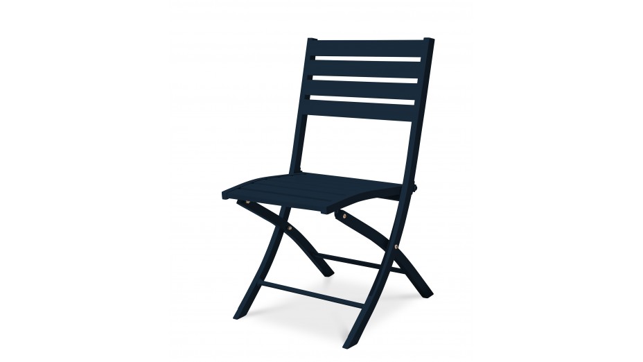 Chaise de jardin pliante MARIUS en aluminium - BLEU NUIT