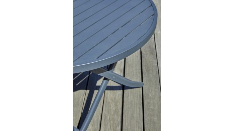 Lot composé d'une table de jardin MARIUS-TB110-GRISANT pliante et de 4 chaises MARIUS-CP-GRISANT pliantes