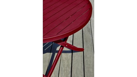 Lot composé d'une table de jardin MARIUS-TB110-CARMIN pliante et de 4 chaises MARIUS-CP-CARMIN pliantes