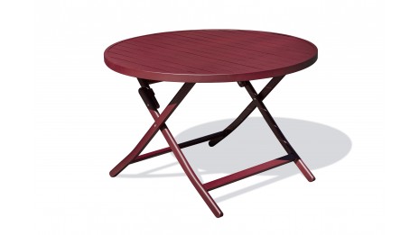 Table de jardin pliante MARIUS (diam. 110 cm) en aluminium - CARMIN