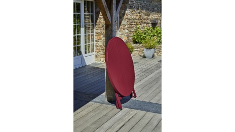 Table de jardin pliante MARIUS (diam. 110 cm) en aluminium - CARMIN