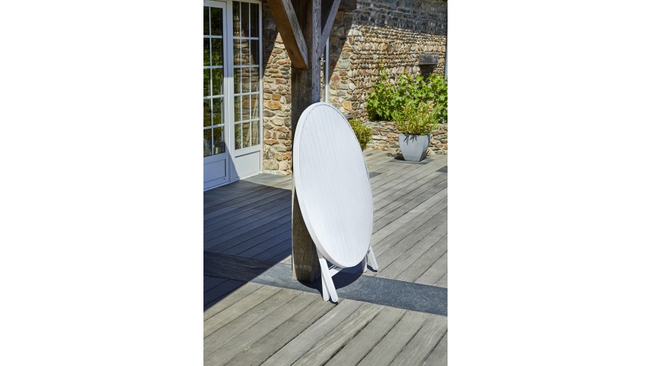 Lot composé d'une table de jardin MARIUS-TB110-GRIS pliante et de 4 chaises MARIUS-CP-GRIS pliantes