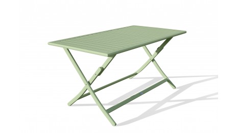 Table de jardin pliante MARIUS (140x80 cm) en aluminium - VERT LAGUNE