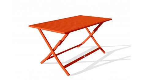 Table de jardin pliante MARIUS (140x80 cm) en aluminium - ORANGE
