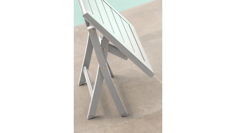 Table basse de jardin pliante MARIUS (43x43 cm) en aluminium - BLANC