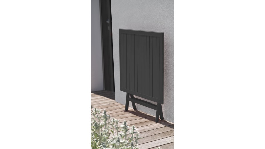 Lot composé d'une table de jardin MARIUS-TB70-GRISANT pliante et de 2 chaises MARIUS-CP-GRISANT pliantes