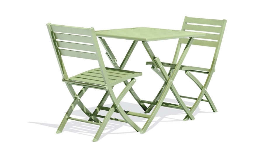 Lot composé d'une table de jardin MARIUS-TB70-LAGUNE pliante et de 2 chaises MARIUS-CP-LAGUNE pliantes