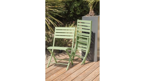 Lot composé d'une table de jardin MARIUS-TB70-LAGUNE pliante et de 2 chaises MARIUS-CP-LAGUNE pliantes