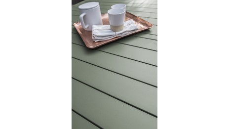 Table de jardin MIAMI (180/240x100 cm) en aluminium avec rallonge automatique - KAKI