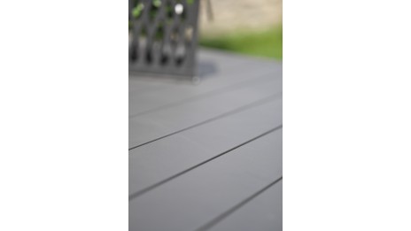 Table de jardin MIAMI (240/300x100 cm) en aluminium avec rallonge automatique - GRIS ANTHRACITE