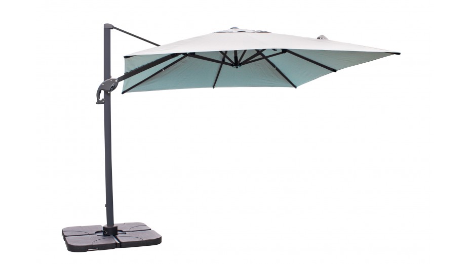 Parasol déporté SEVILLA (2,5x2,5 m) en aluminium gris anthracite et toile polyester - GRIS