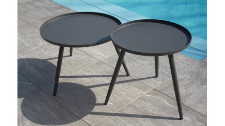 Salon bas de jardin CAPRI 4 places en corde tissée taupe et acier - GRIS ANTHRACITE