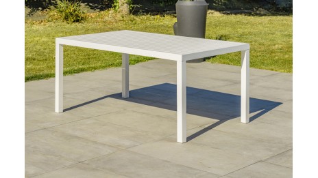 Ensemble repas de jardin CAYENNE 7 places en aluminium - BLANC