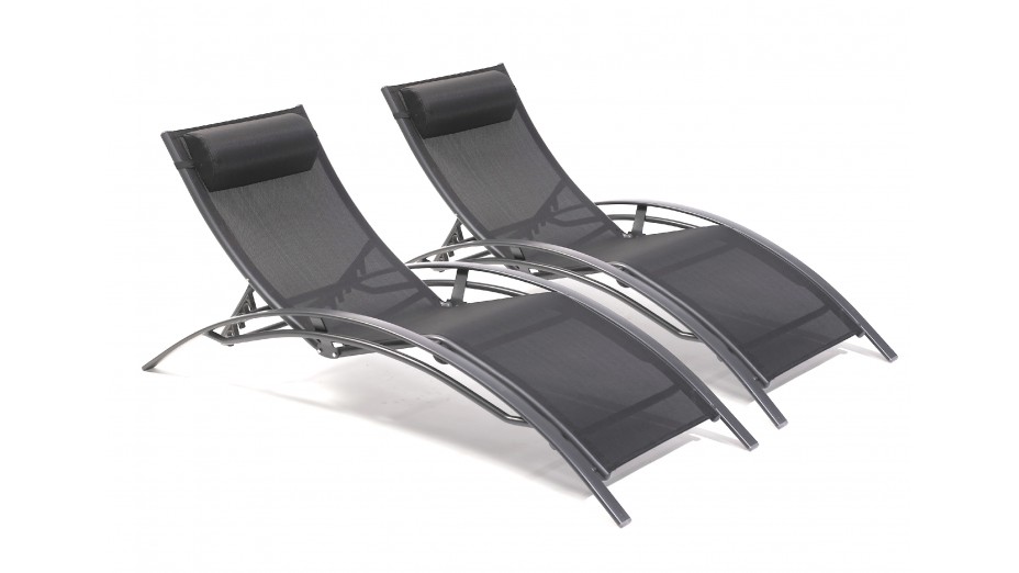 Lot composé de 2 bains de soleil CL76-NM empilables