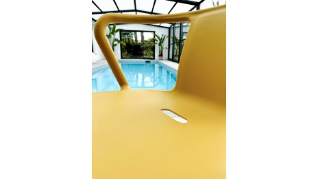 Fauteuil de jardin empilable DIEGO en polypropylène - MOUTARDE