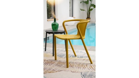 Fauteuil de jardin empilable DIEGO en polypropylène - MOUTARDE