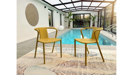 Fauteuil de jardin empilable DIEGO en polypropylène - MOUTARDE