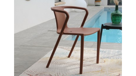 Lot composé de 2 fauteuils de jardin DIEGO-FT-TERRACOTTA empilables