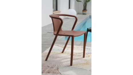 Lot composé de 2 fauteuils de jardin DIEGO-FT-TERRACOTTA empilables