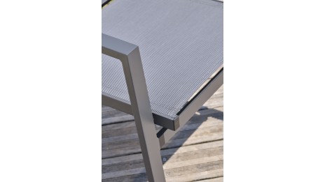 Fauteuil de jardin empilable FLORIDE en textilène et aluminium - GRIS ANTHRACITE