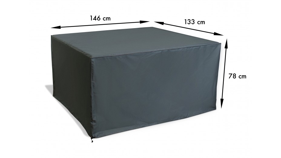 Housse de protection pour salon de jardin encastrable OCEANE-LUNCH (146x133 cm) - GRIS CIMENT