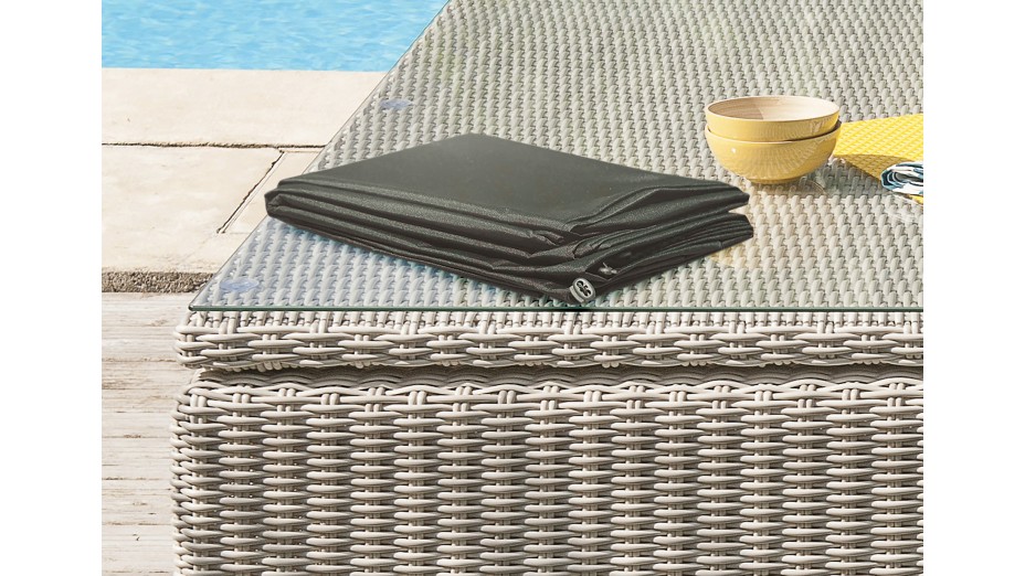 Housse de protection pour salon de jardin encastrable OCEANE-LUNCH (146x133 cm) - GRIS CIMENT
