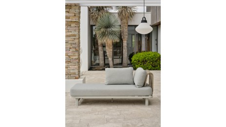 Salon de jardin d'angle IRUN 6 places en corde tissée et aluminium - GRIS
