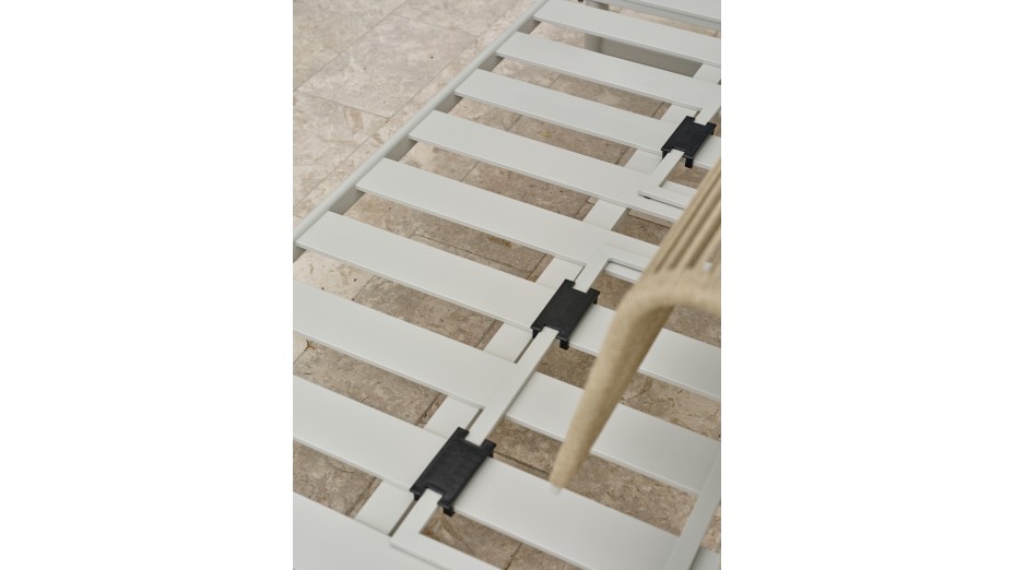 Salon de jardin d'angle IRUN 6 places en corde tissée et aluminium - GRIS