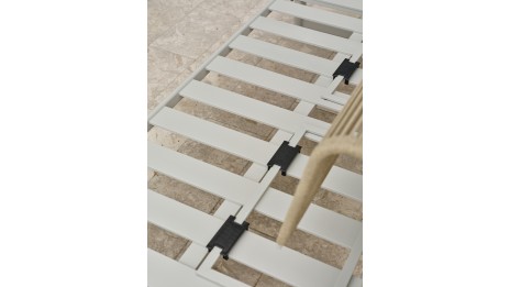 Salon de jardin d'angle IRUN 6 places en corde tissée et aluminium - GRIS