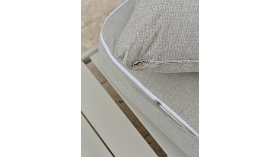 Salon de jardin d'angle IRUN 6 places en corde tissée et aluminium - GRIS