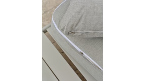 Salon de jardin d'angle IRUN 6 places en corde tissée et aluminium - GRIS