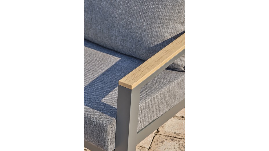 Salon de jardin KOMMOS 5 places en aluminium et plateau en composite - GRIS ANTHRACITE