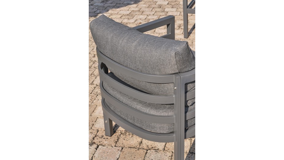 Salon bas de jardin LISBONNE 4 places en aluminium - GRIS ANTHRACITE
