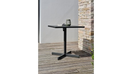 Lot composé d'une table de jardin LOUISE-TB70-A-ANTH pliante et de 2 fauteuils MARCEAU-FT-ANTH