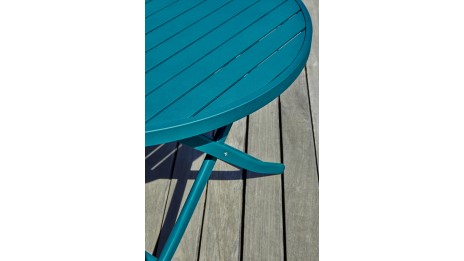 Lot composé d'une table de jardin MARIUS-TB110-CANARD pliante et de 4 chaises MARIUS-CP-CANARD pliantes