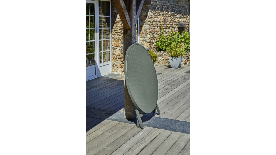 Lot composé d'une table de jardin MARIUS-TB110-KAKI pliante et de 4 chaises MARIUS-CP-KAKI pliantes