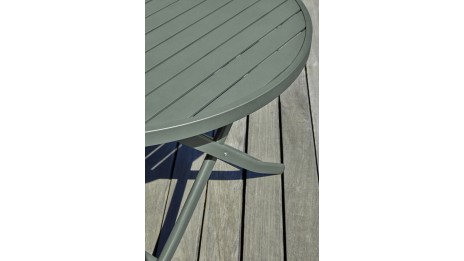 Lot composé d'une table de jardin MARIUS-TB110-KAKI pliante et de 4 chaises MARIUS-CP-KAKI pliantes