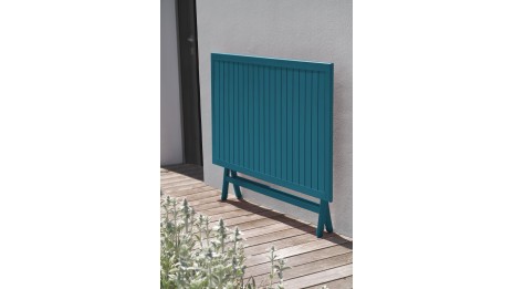 Table de jardin pliante MARIUS (140x80 cm) en aluminium - BLEU CANARD