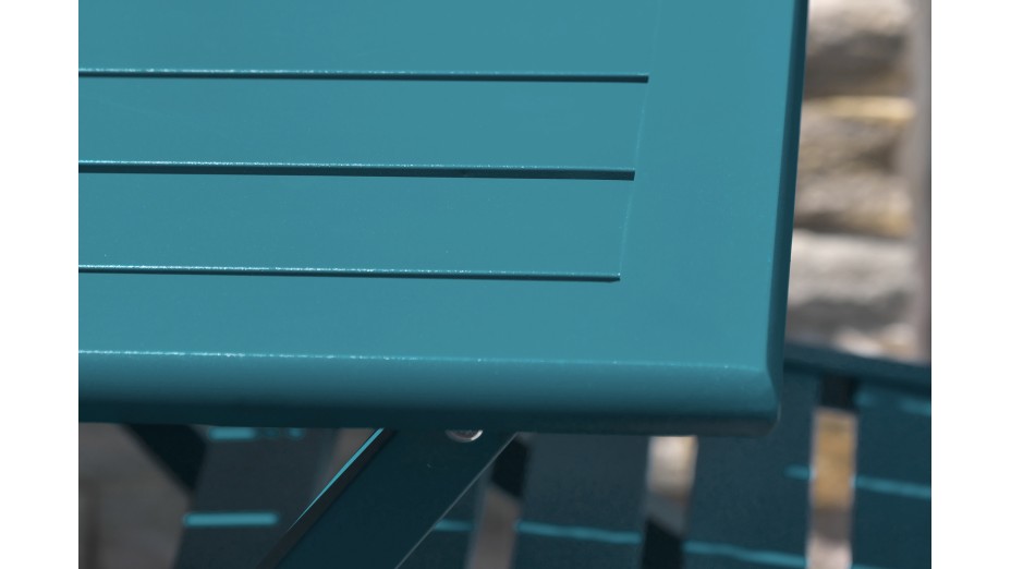 Table de jardin pliante MARIUS (140x80 cm) en aluminium - BLEU CANARD