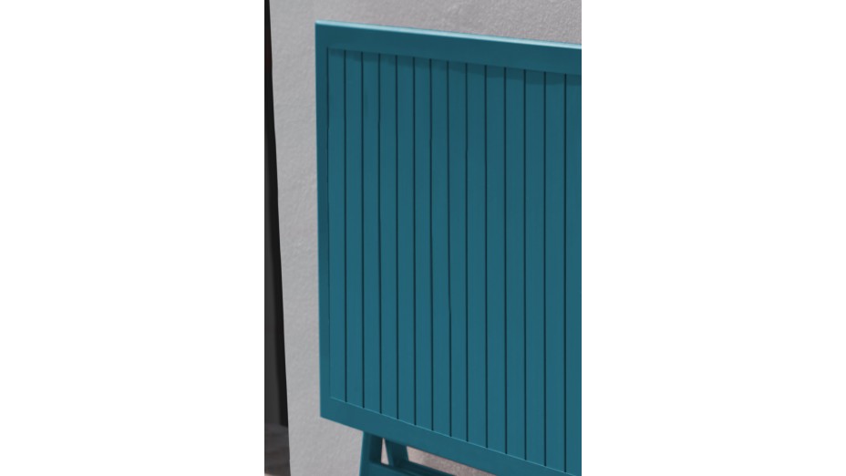 Table de jardin pliante MARIUS (140x80 cm) en aluminium - BLEU CANARD