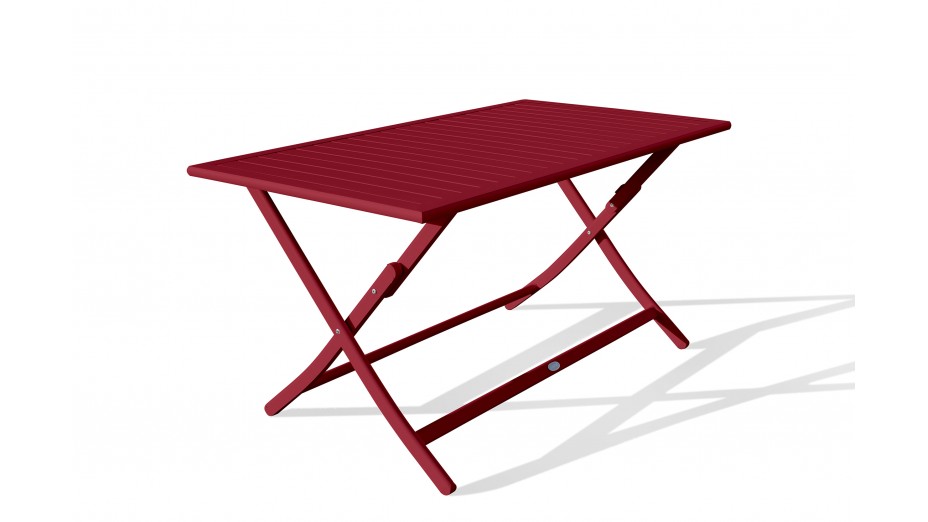 Table de jardin pliante MARIUS (140x80 cm) en aluminium - CARMIN