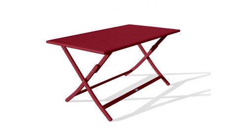 Table de jardin pliante MARIUS (140x80 cm) en aluminium - CARMIN