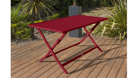 Table de jardin pliante MARIUS (140x80 cm) en aluminium - CARMIN