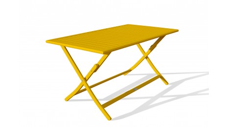 Table de jardin pliante MARIUS (140x80 cm) en aluminium - MOUTARDE