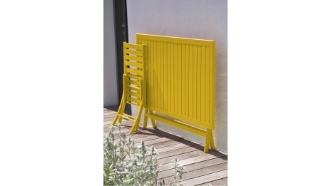 Table de jardin pliante MARIUS (140x80 cm) en aluminium - MOUTARDE