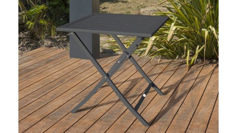 Guéridon de jardin pliant MARIUS (70x70 cm) en aluminium - GRIS ANTHRACITE